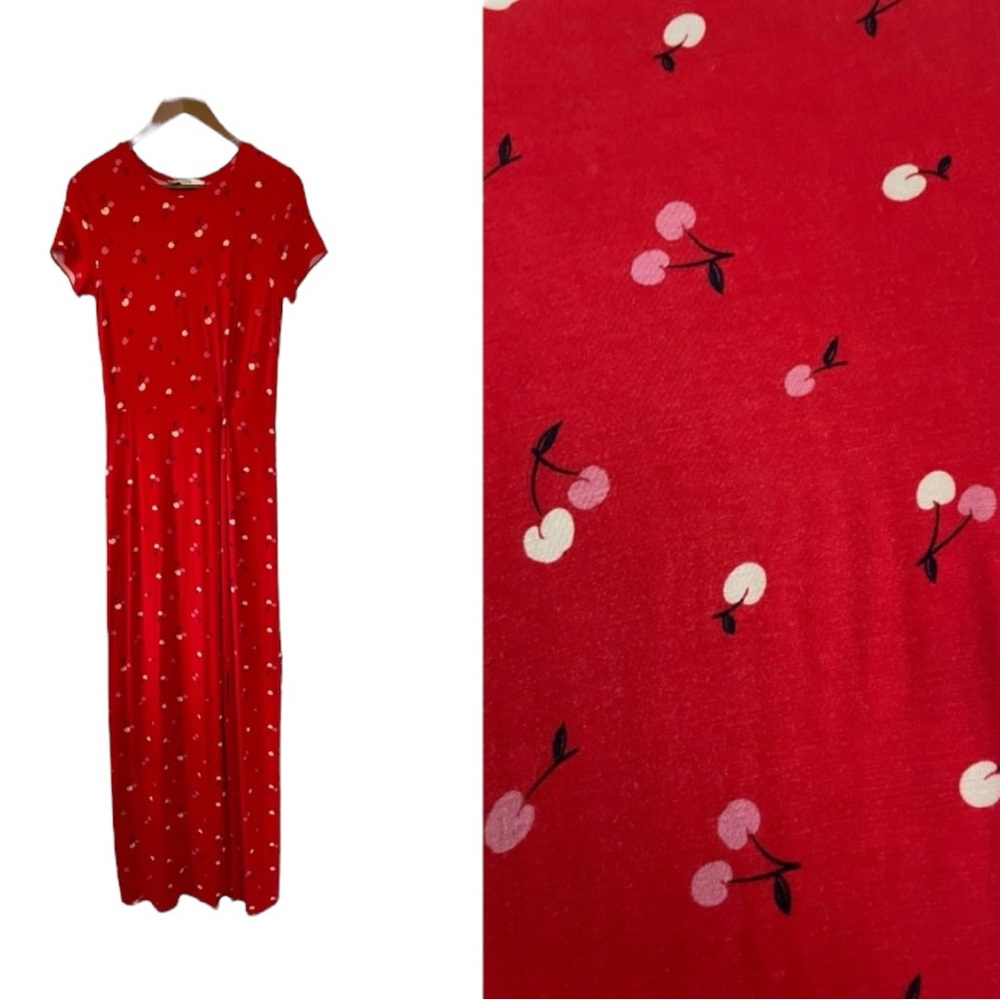 LOFT red cherry print dress